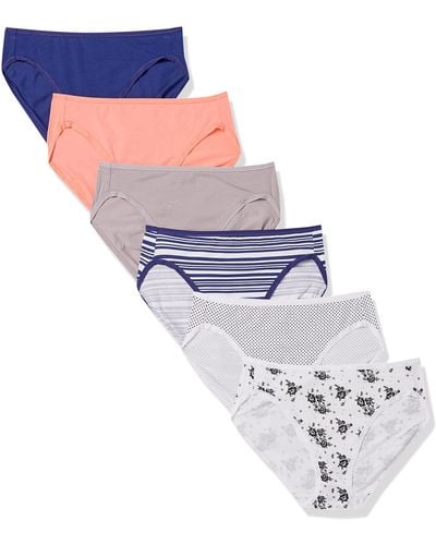 Amazon Essentials Cotton Stretch High-Cut Bikini Panty Unterwäsche - Mehrfarbig