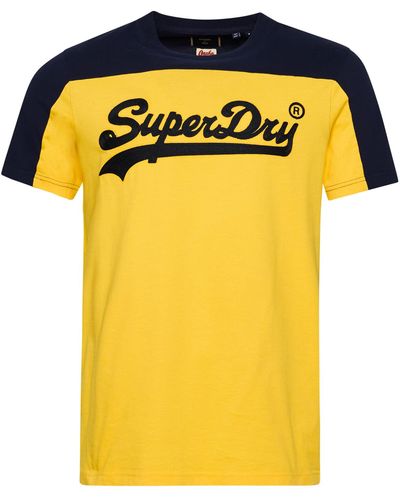Superdry S Vintage VL College Tee MW T-Shirt - Gelb