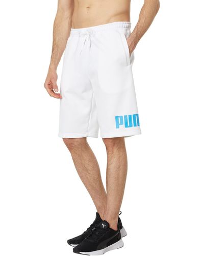 PUMA Big Fleece Logo 10" Shorts White/bleu Azur/green 2xl 10