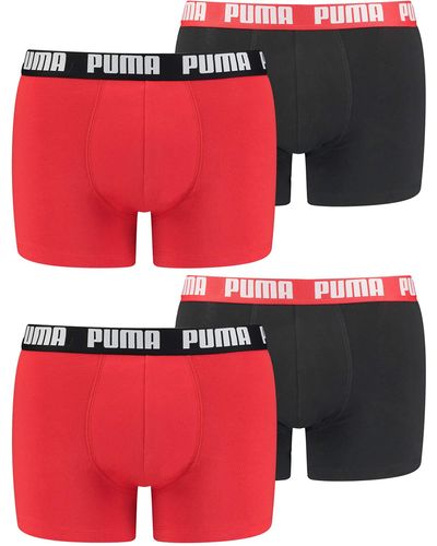 PUMA Pack Of 4 Boxer Shorts - Red