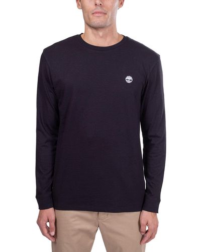 Timberland Oyster River Tfo Chest Logo Long Sleeve Tee - Blue