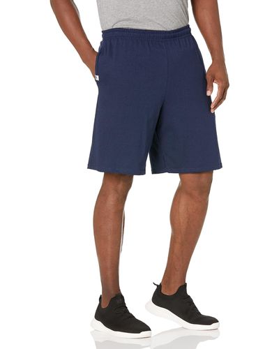 Russell Cotton Baseline Short With Pockets, Navy, Small - Blue