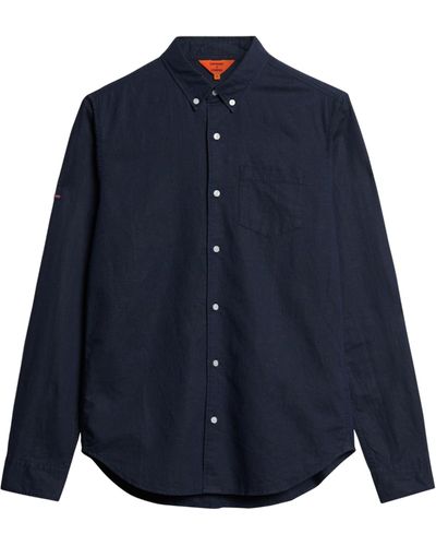 Superdry Studios Linen Button-down-Hemd aus Bio-Baumwolle Finster Marineblau M