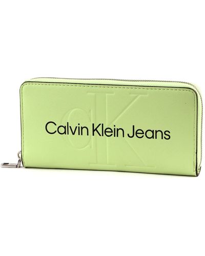 Calvin Klein Long Zip Around Wallet Exotic Mint - Groen