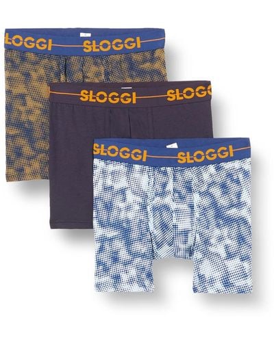 Sloggi Men Go Short C3P Boxershorts - Bleu