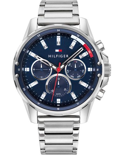 Tommy Hilfiger Chase Silver Watch 1791485 Stainless Steel in Grey
