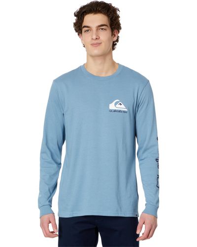 Quiksilver Comp Logo Long Sleeve Tee Shirt - Blue
