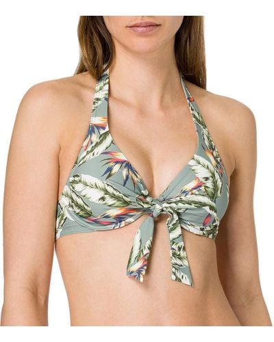 Esprit Panama Beach Nyrunderwwire Halterneck Bikini - Verde