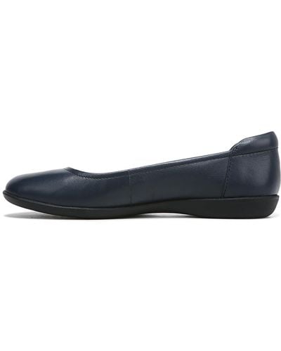 Naturalizer S Flexy Comfortable Slip On Round Toe Ballet Flats ,navy Leather,9 W Us - Blue