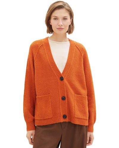 Tom Tailor 1037784 Cardigan mit Taschen - Orange