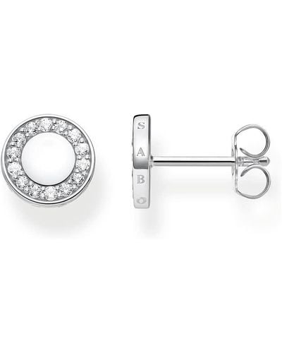 Thomas Sabo Ear Studs Circle With White Stones 925 Sterling Silver H2061-051-14