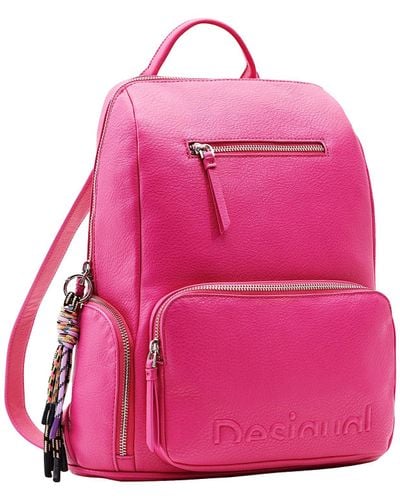 Desigual Midsize Half-logo Backpack - Pink