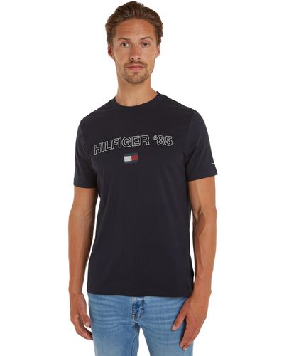 Tommy Hilfiger Hilfiger 85 Tee S/s T-shirts - Zwart