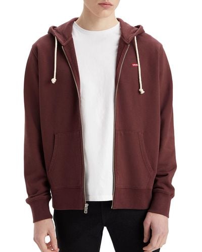 Levi's New Original Zip Up Sweatshirt - Red