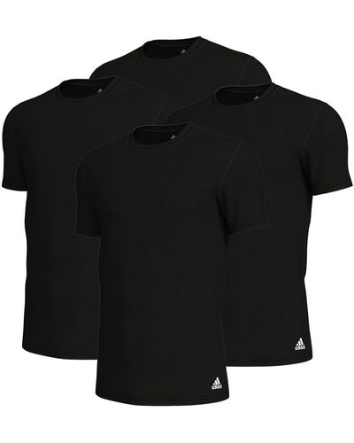 adidas Poloshirt Crew Neck T-Shirt (4PK) (Packung, 4-tlg., 4er-Pack) - Schwarz