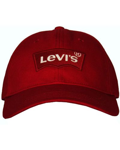 Levi's Cappello Berretto con Visiera Uomo Regolabile Cotone Articolo 229865 - Rosso