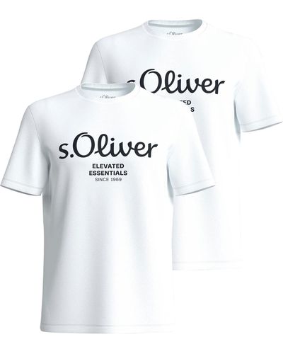 S.oliver T-Shirt Rundhals Kurzarm | Große Größen | 2er Pack - Weiß