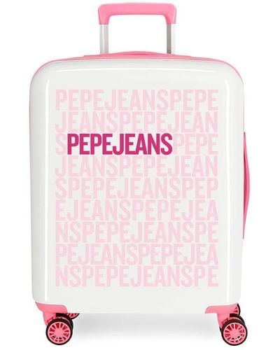 Pepe Jeans Leven Pink Cabin Suitcase 40 X 55 X 20 Cm Rigid Abs Tsa Lock 38.4 Litre 2.9 Kg 4 Double Wheels Hand Luggage