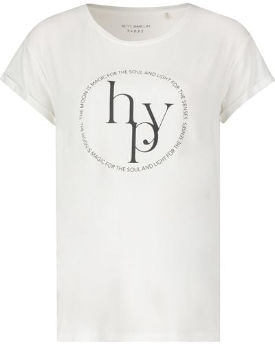 Betty Barclay Rundhals-Shirt mit Aufdruck Weiß/Schwarz,XXL