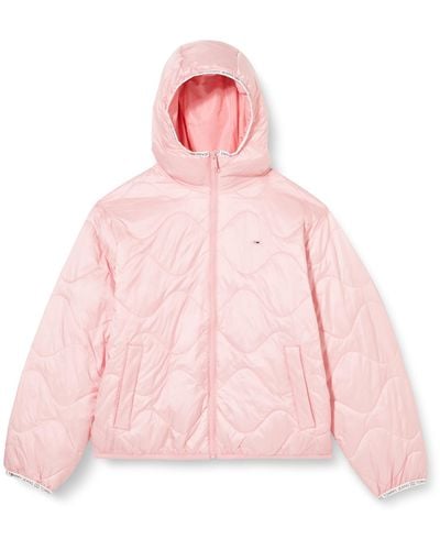 Tommy Hilfiger Tjw Quilted Tape Hood Puffer Ext Dw0dw17242 Padded Jackets - Pink