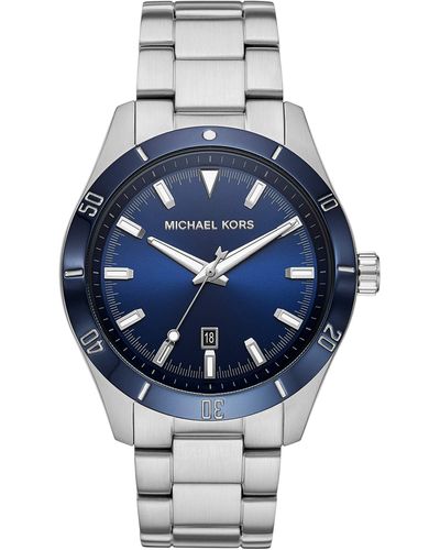 Michael Kors Layton Quartz Watch with Stainless Steel Strap - Blu