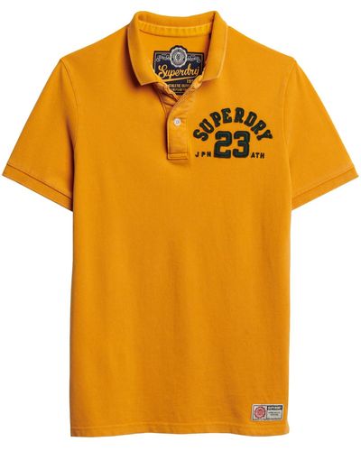 Superdry Vintage Athletic Polohemd Goldgelb M - Orange