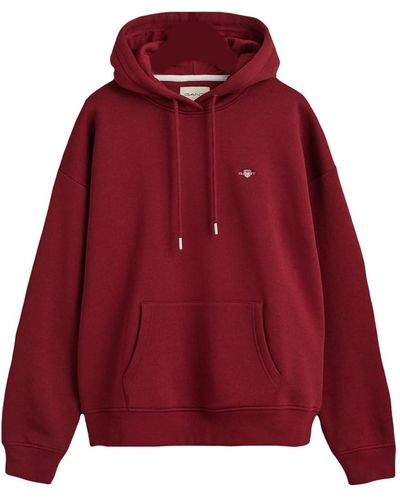 GANT Rel Shield Hoodie Hooded Sweatshirt - Red