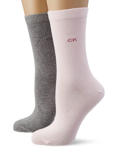 Calvin Klein Flat Knit Crew Socks Confezione da 2 Calzini Classici - Multicolore