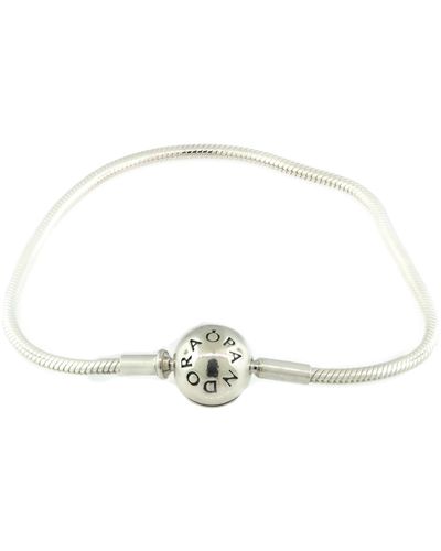 PANDORA 7.9in Bracelet Essence Sterling Silver Jewellery 596000-20 - Black