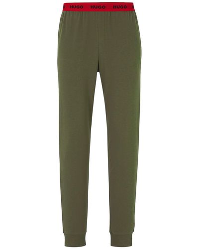 HUGO Pyjamahose Linked Pants mit sichtbarem Elastikbund - Grün