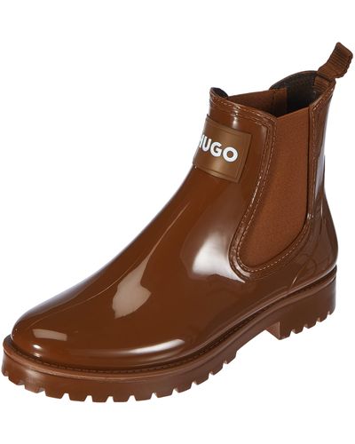 HUGO Tabita Rain Bootie Ankle Boot - Brown