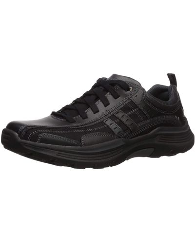 Skechers Expended-manden Leather Lace Up Oxford - Black