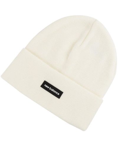 New Balance , , Linear Nb Knit Cuffed Beanie, All Ages, One Size Fits Most, Sea Salt - White