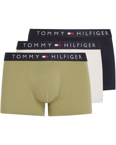 Tommy Hilfiger 3er Pack Boxershorts Trunks Unterwäsche - Grün