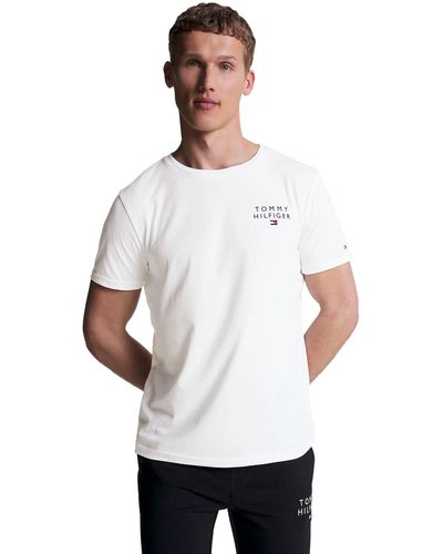 Tommy Hilfiger Hombre Camiseta ga Corta Core Stretch Slim Fit - Blanco