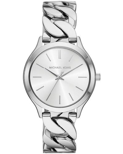 Michael Kors Reloj para mujer Runway de acero inoxidable con tres agujas - Metálico