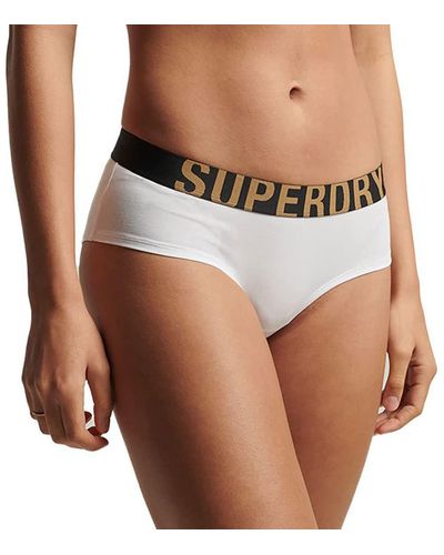 Superdry Large Logo Hipster Brief Culottes - Marron