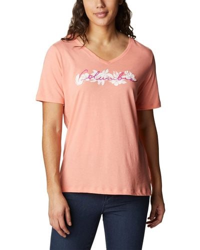 Columbia Bluebird Day Relaxed V Neck - Red