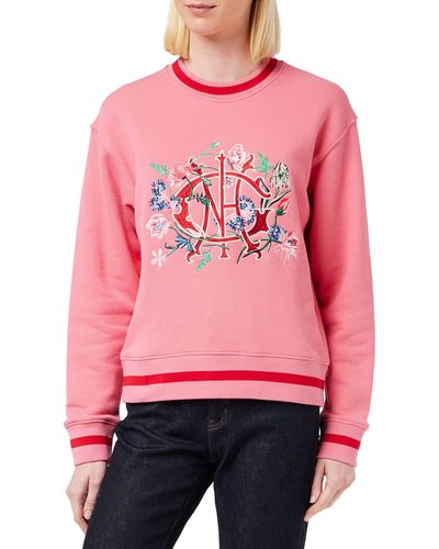 GANT D2. Floral Monogram C-neck Sweat Sweatshirt - Red