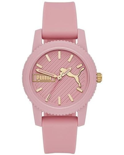 PUMA Pour Analogique Quartz Montre avec Bracelet en Silicone P1065 - Rose