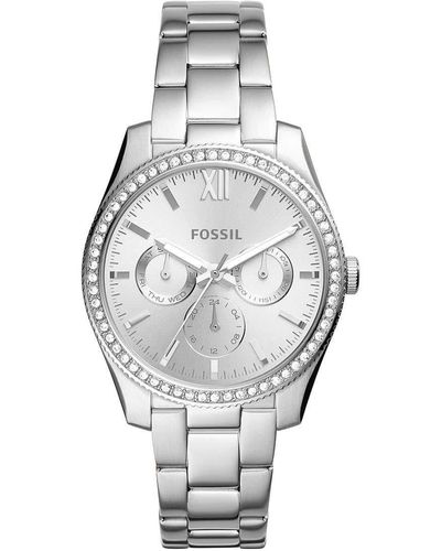Fossil Analogue Quartz Watch With Stainless Steel Strap Es4314 - Metallic