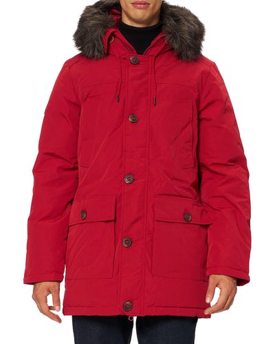 Superdry S New Rookie DOWN Parka - Rot