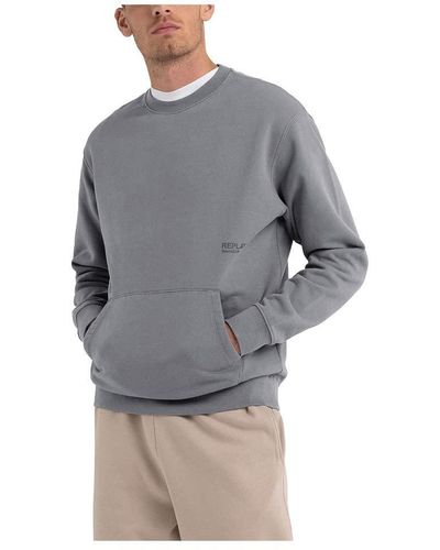 Replay Sweatshirt Second Life aus 100% Baumwolle - Grau