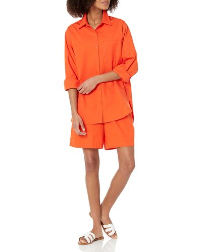 The Drop Camisa larga Kendra para mujer - Naranja