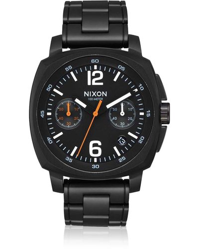 Nixon Chronograph Quarz Uhr mit Edelstahl Armband A1071-001-00 - Schwarz