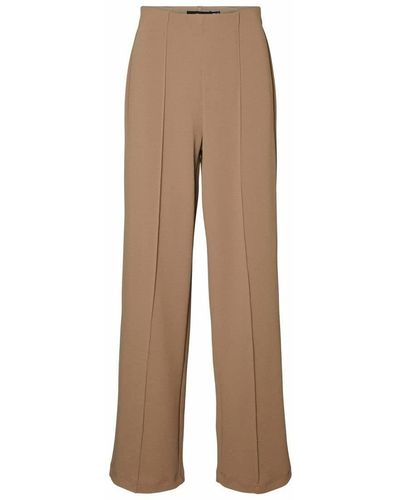 Vero Moda VMBECKY HR Wide Pull ON Pant NOOS Hose - Natur