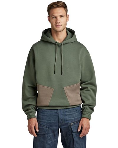 G-Star RAW Multi Pocket Loose Hooded Sweater - Verde