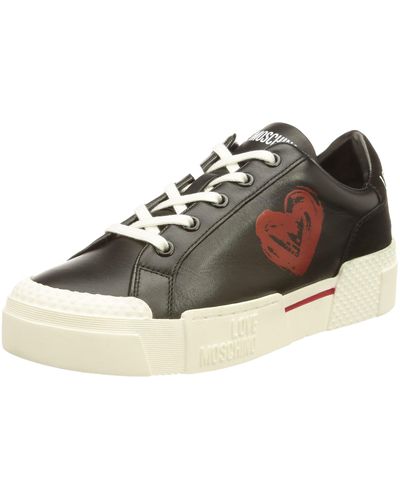 Love Moschino Sneakers alte con punta tonda - Nero