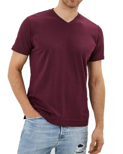 DIESEL T-cherubik-new Burgundy V-neck T-shirt - Purple