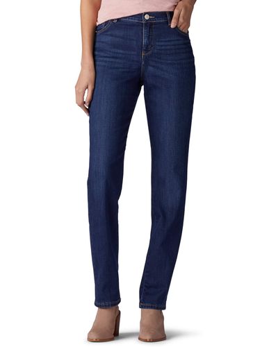 Lee Jeans Instantly Slims Classic Relaxed Fit Monroe Straight Leg Jeans - Blau